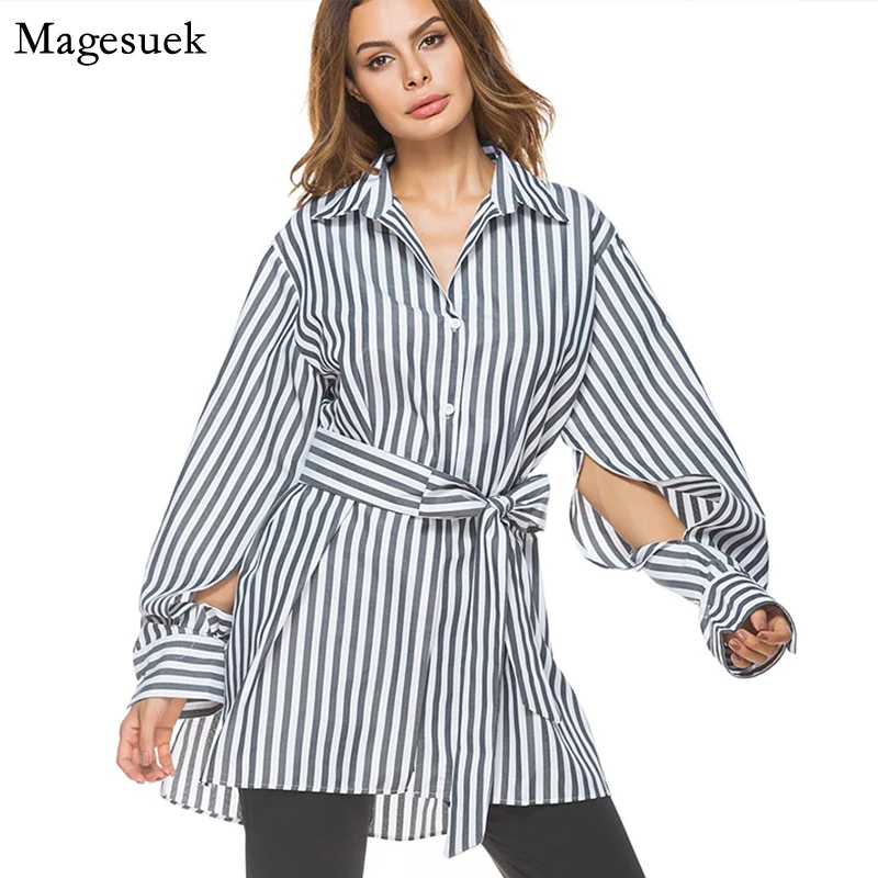 Fashion New Loose Striped Shirt Woman Long Sleeve Women Tops Blouse Belt Single-breasted Casual Office Lady Women Clothing 10300
Fashion New Loose Striped Shirt Woman Long Sleeve Women Tops Blouse Belt Single-breasted Casual Office Lady Women Clothing 10300