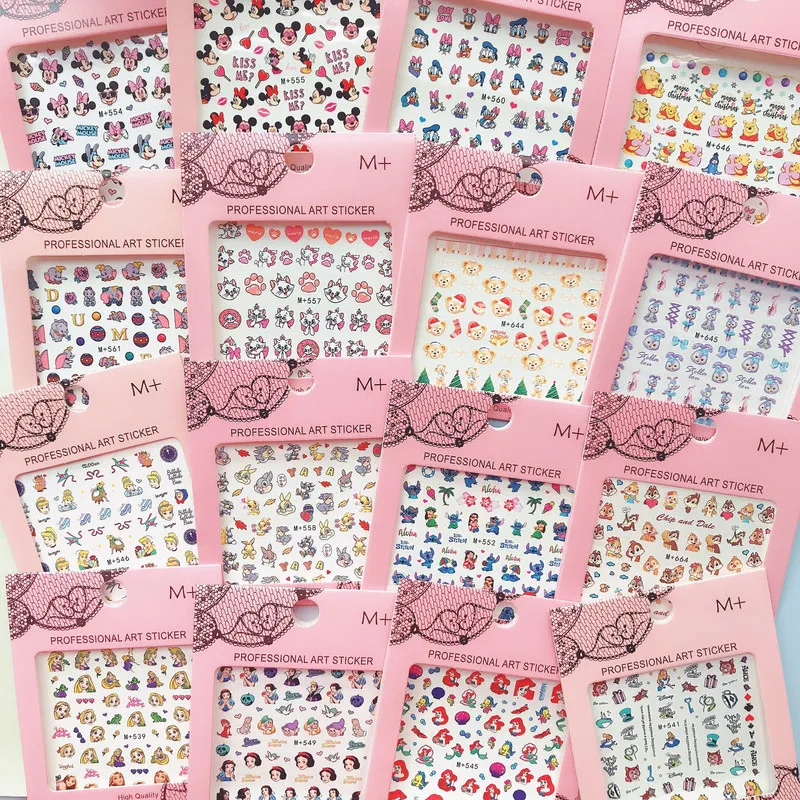 

Disney Cartoon Cute Children Finger Nails Feet Nail Stickers Mickey Snow White Belle Mermaid Pooh Chip'n' Dale Marie Cat Sticker