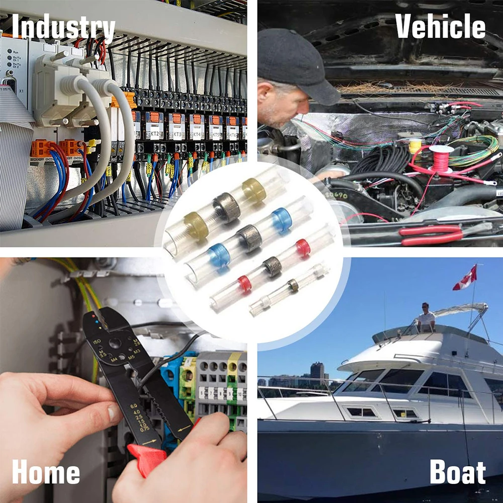 10/30/50PCS Waterproof Solder Seal Sleeve Splice Terminals Heat Shrink Electrical Wire Butt Connectors Kit Assortment 10-26AWG
10/30/50PCS Waterproof Solder Seal Sleeve Splice Terminals Heat Shrink Electrical Wire Butt Connectors Kit Assortment 10-26AWG