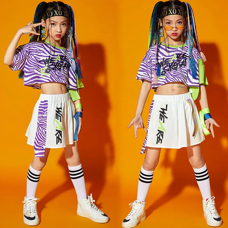 Kids Ballroom Hip Hop Clothing Stripe T Shirt Crop Tops Streetwear Summer Mini Skirt for Girls Show Dance Costume Clothes
Kids Ballroom Hip Hop Clothing Stripe T Shirt Crop Tops Streetwear Summer Mini Skirt for Girls Show Dance Costume Clothes