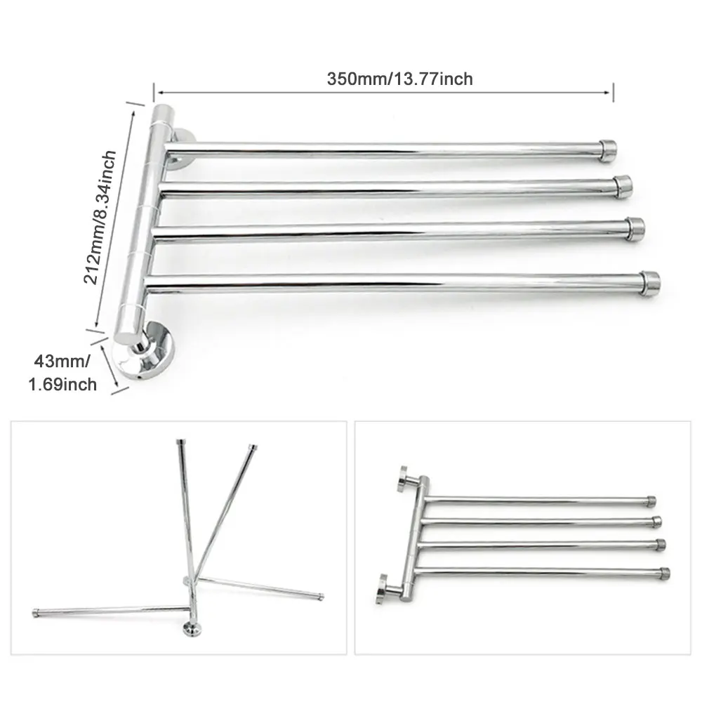 Towel Holder Stainless Steel Towel Rack Rotary Multi-Purpose 4 Layers Towel Bar for Kitchen Organizer Bathroom Accessories
Towel Holder Stainless Steel Towel Rack Rotary Multi-Purpose 4 Layers Towel Bar for Kitchen Organizer Bathroom Accessories