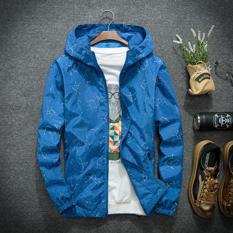 Spring Autumn Hip Hop Jacket Men's Hooded Casual Jackets Coats Male Thin Men Coat Outwear Windbreaker Big Size M-7XL | Мужская