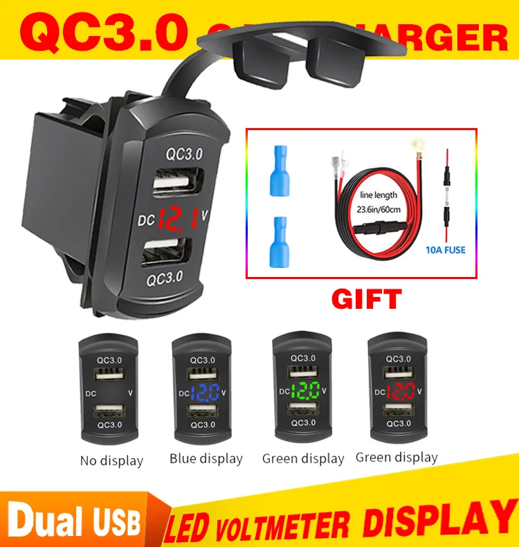 12-24 В Автомобильное зарядное устройство USB Водонепроницаемая розетка QC3.0 с двумя USB для автомобиля мотоцикла квадроцикла лодки прикуривател...
12-24 В Автомобильное зарядное устройство USB Водонепроницаемая розетка QC3.0 с двумя USB для автомобиля мотоцикла квадроцикла лодки прикуривател...