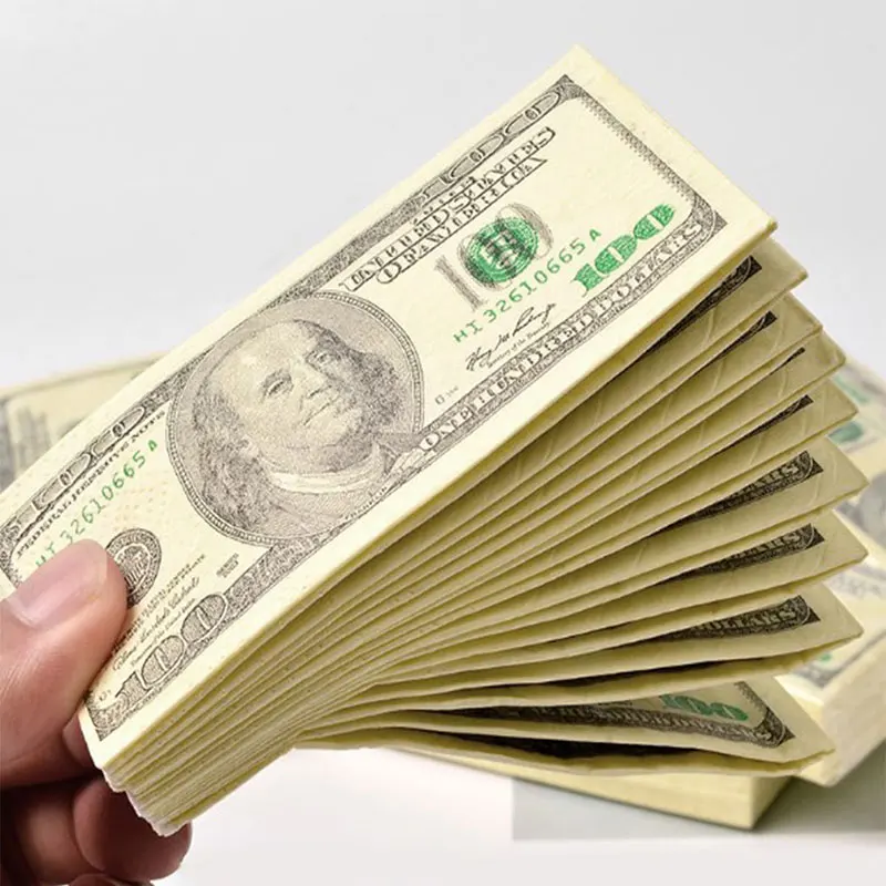 10Pcs/Set Paper Napkins Thick 3 Layers Creative Dollars Money Printed Toilet Bath Pocket Tissue Paper Party Supplies
10Pcs/Set Paper Napkins Thick 3 Layers Creative Dollars Money Printed Toilet Bath Pocket Tissue Paper Party Supplies