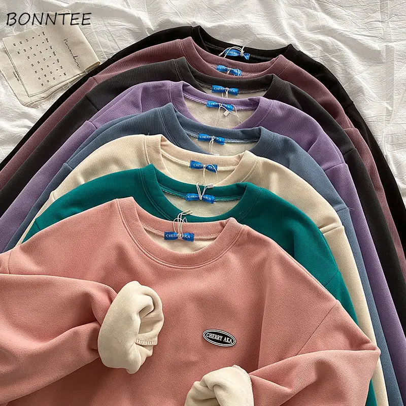 Hoodies Women 8 Colors Oversize Plus Velvet Lovely College Popular Ins Korean Style Spring Solid Simple Leisure Trendy Students 
Hoodies Women 8 Colors Oversize Plus Velvet Lovely College Popular Ins Korean Style Spring Solid Simple Leisure Trendy Students