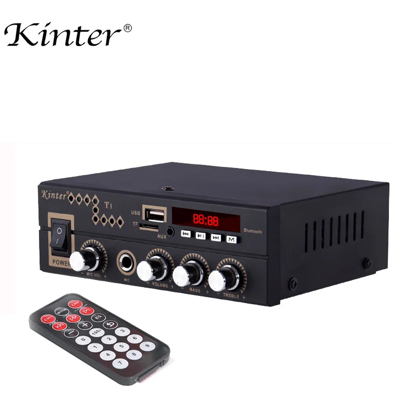 Kinter T1 для bluetooth 2.0CH домашний усилитель аудио с микрофоном/USB/TF/FM/AUX play стерео