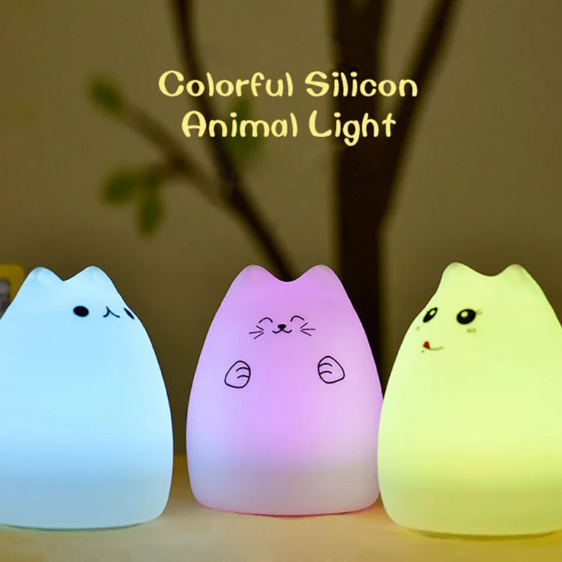 USB Rechargeable 7 Colors LED Colorful Night Light Silicone Cat Touch Switch Baby Nursery Lamp Children Gift Bedside Lamp
USB Rechargeable 7 Colors LED Colorful Night Light Silicone Cat Touch Switch Baby Nursery Lamp Children Gift Bedside Lamp