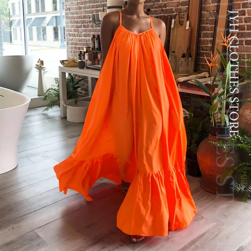 Summer Dress Women Sexy Sleeveless Ruffled Maxi Long Dress Casual Loose Solid Pleated Beach Vestido Backless Robe платье S-5XL
Summer Dress Women Sexy Sleeveless Ruffled Maxi Long Dress Casual Loose Solid Pleated Beach Vestido Backless Robe платье S-5XL