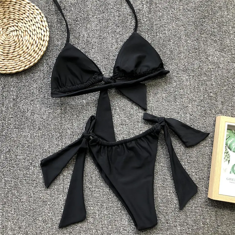 KUKAKEY Black Solid Women Bikini Set Halter Swimsuit Bandage Push Up Paded Imbottito Reggiseno Bathing Suit Beach Swimwear
KUKAKEY Black Solid Women Bikini Set Halter Swimsuit Bandage Push Up Paded Imbottito Reggiseno Bathing Suit Beach Swimwear
