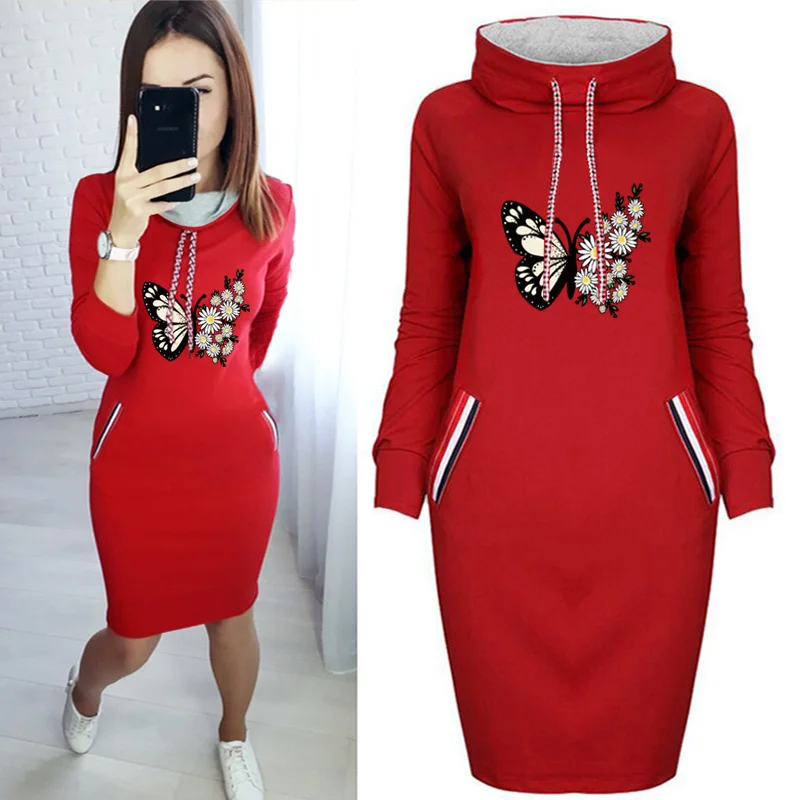 Dress Knee-Length Spring Flower Butterfly Print Long Sleeve Bodycon Dresses Elegant Party Short Slim Robes Autumn Woman Vestidos
Dress Knee-Length Spring Flower Butterfly Print Long Sleeve Bodycon Dresses Elegant Party Short Slim Robes Autumn Woman Vestidos