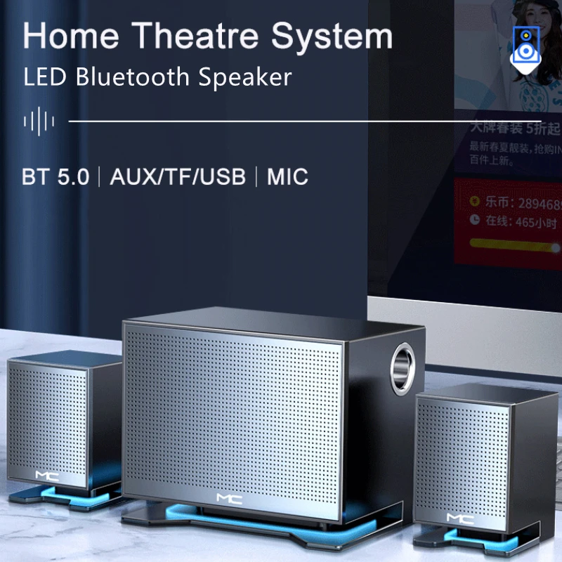 Home Theater System Bluetooth Speaker Bass Column Subwoofer Music Boombox Desktop Laptop Altavoces TV PC Computer Caixa De Som
Home Theater System Bluetooth Speaker Bass Column Subwoofer Music Boombox Desktop Laptop Altavoces TV PC Computer Caixa De Som