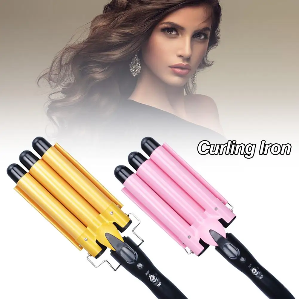 

Hair Curling Iron 3 Barrel Big Wave Hair Waver Hair Curler Perm Splint Ceramic Curling Wand Hair Curlers Electric Hair Crimper