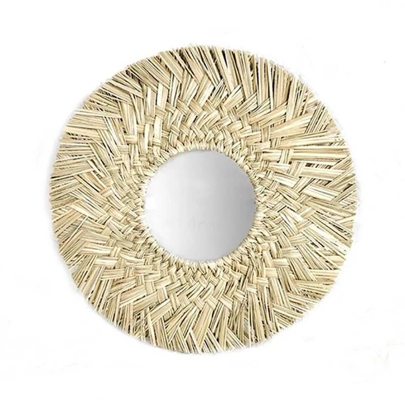 Nordic Creativity Natural Straw Woven Wall Mirror Woven Handmade Makeup Mirror for Bathroom Bedroom Home Decor 40cm
Nordic Creativity Natural Straw Woven Wall Mirror Woven Handmade Makeup Mirror for Bathroom Bedroom Home Decor 40cm