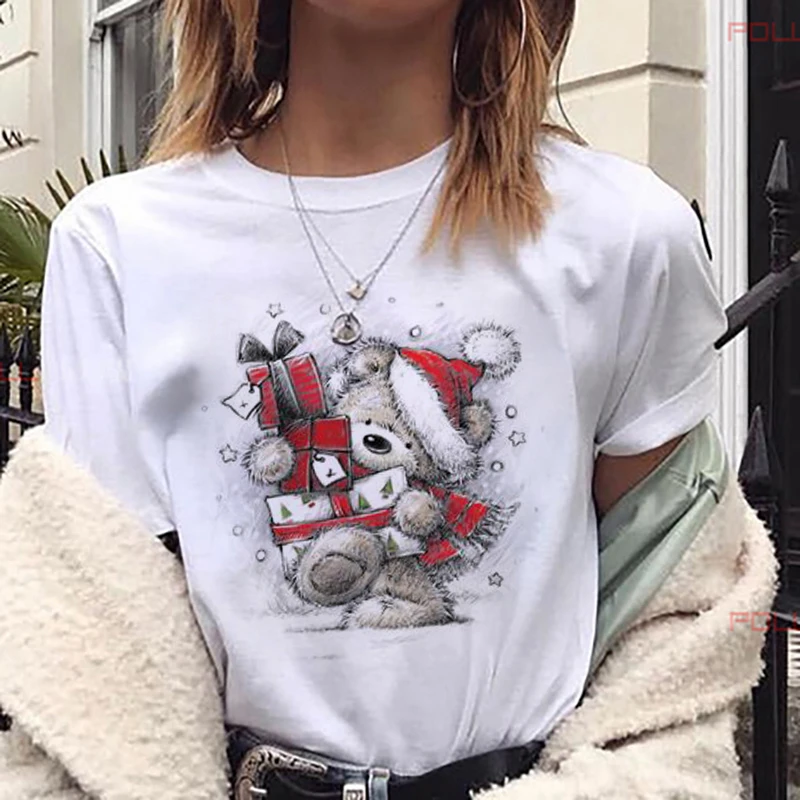 New Santa Claus Women T Shirt Women Fashion Christmas Harajuku Cute T-shirt White Suitable All Seasons Tshirt Tops Clothing
New Santa Claus Women T Shirt Women Fashion Christmas Harajuku Cute T-shirt White Suitable All Seasons Tshirt Tops Clothing