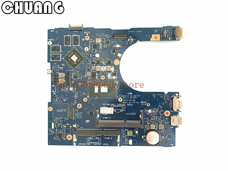 Материнская плата для ноутбука Dell Inspiron 15 5759 5559 SR2EZ I7 6500U CN 0F1J0W F1J0W AAL15 LA D071P