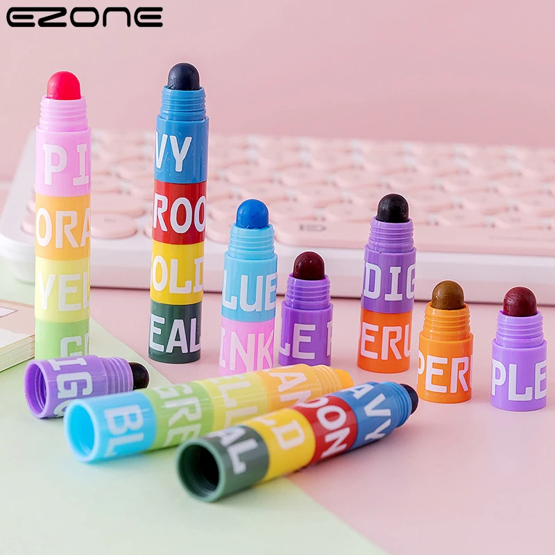 EZONE 2PCS Splicing Highlighter Marker Pen Set 12 Color Fluorescent Paint Novelty Building Block Style Office School Student - купить по