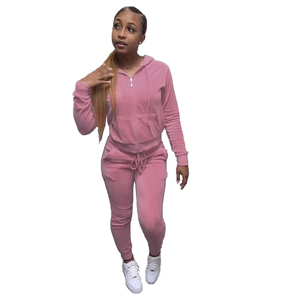 Autumn Winter Velvet Tracksuit Two Piece Matching Sets Full Sleeve Hooded Jacket Top and Drawstring Jogger Sweatpant Active Wear
Autumn Winter Velvet Tracksuit Two Piece Matching Sets Full Sleeve Hooded Jacket Top and Drawstring Jogger Sweatpant Active Wear