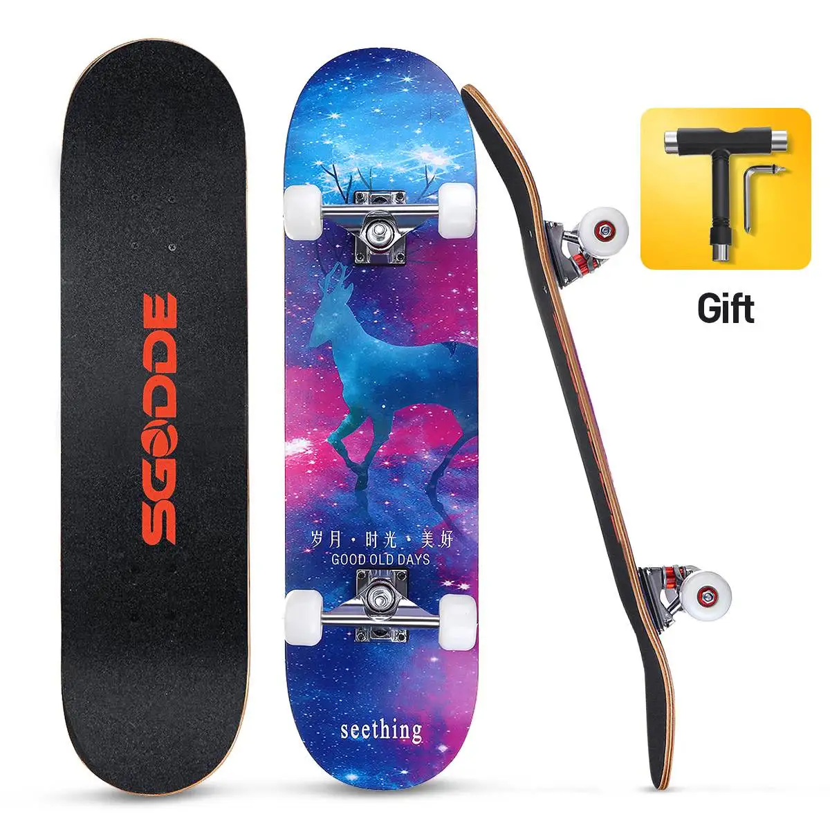 SGODDE 31inch Skateboards 7 Layer Maple Four Wheels Double Double Rocker Kick Long-board for Kids Youths Beginners 80*20cm Deck
SGODDE 31inch Skateboards 7 Layer Maple Four Wheels Double Double Rocker Kick Long-board for Kids Youths Beginners 80*20cm Deck