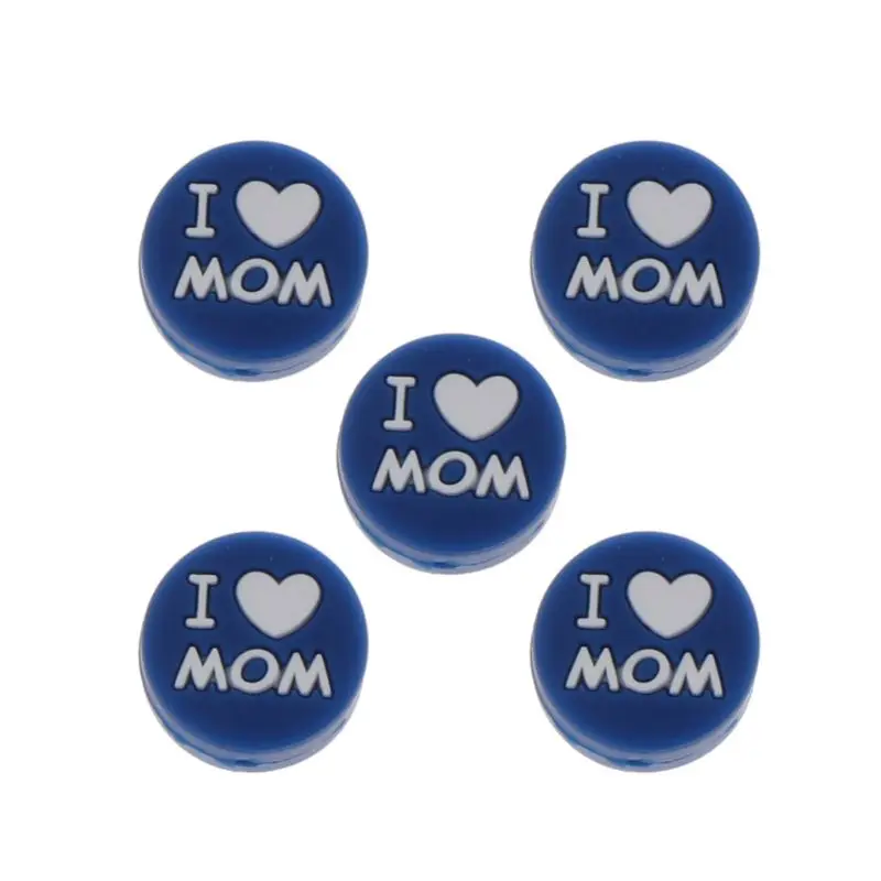5pcs/lot DIY Baby Silicone Beads Teething Teethers Nursing Toy I Love Mon/Dad Letter Teether Beads Food Grade Silicone
5pcs/lot DIY Baby Silicone Beads Teething Teethers Nursing Toy I Love Mon/Dad Letter Teether Beads Food Grade Silicone