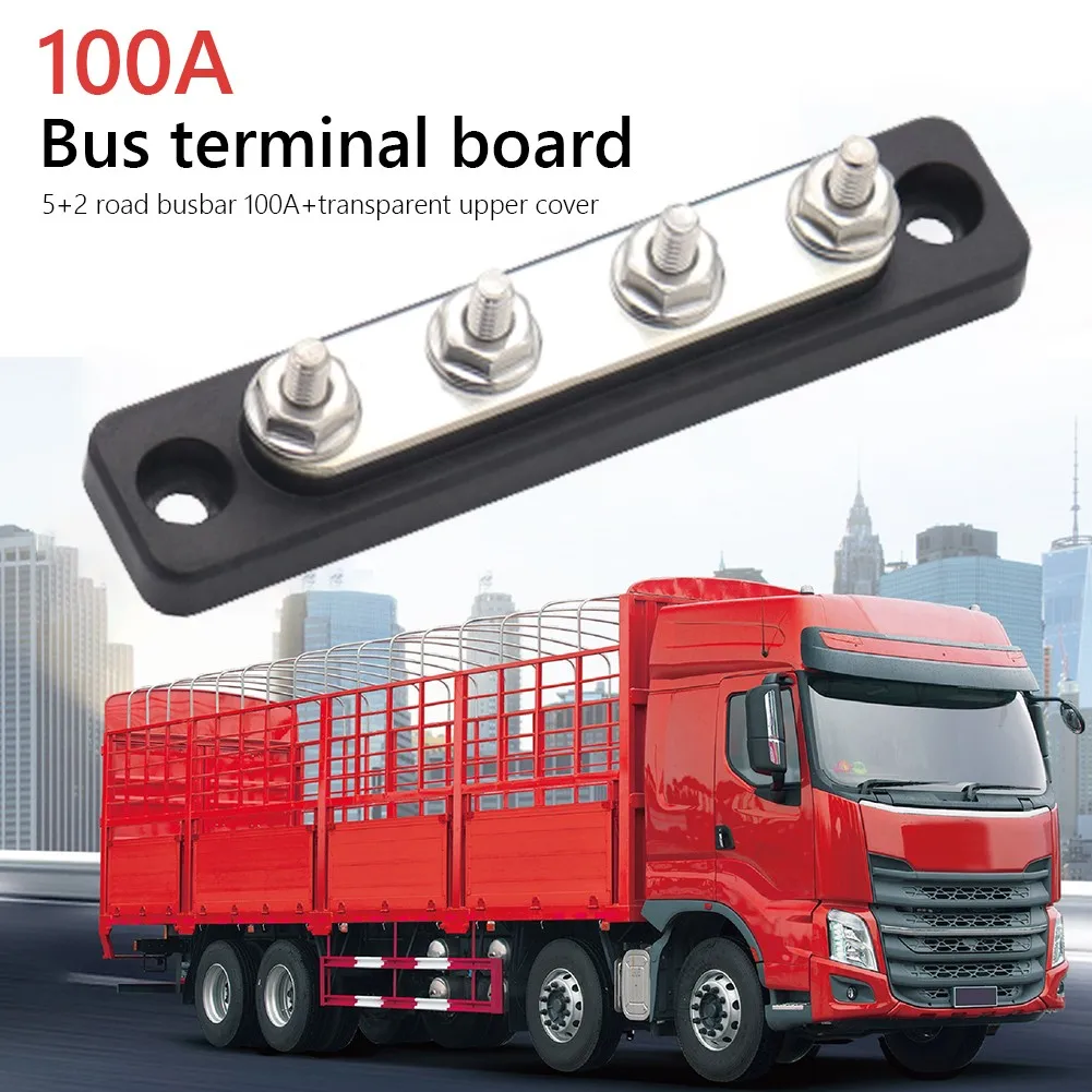 4-way Busbar 100A Bus Bar For RV Marine Truck 48V 100 150 Amp Bus Bar With Transparent Cover
4-way Busbar 100A Bus Bar For RV Marine Truck 48V 100 150 Amp Bus Bar With Transparent Cover