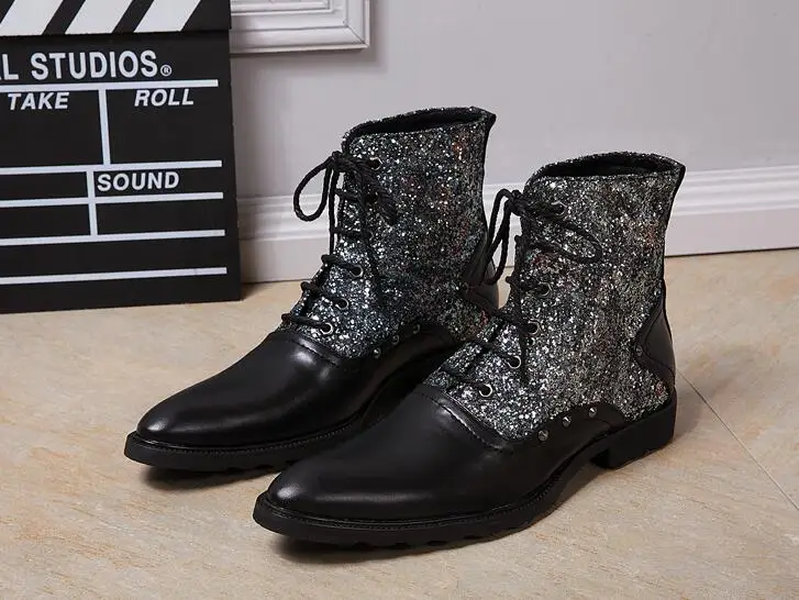 Winter Lace up Bling casual Men's Boots Genuine Leather pointed toed Boots men Ankle Boots High Quality Rome short Men boots
Winter Lace up Bling casual Men's Boots Genuine Leather pointed toed Boots men Ankle Boots High Quality Rome short Men boots