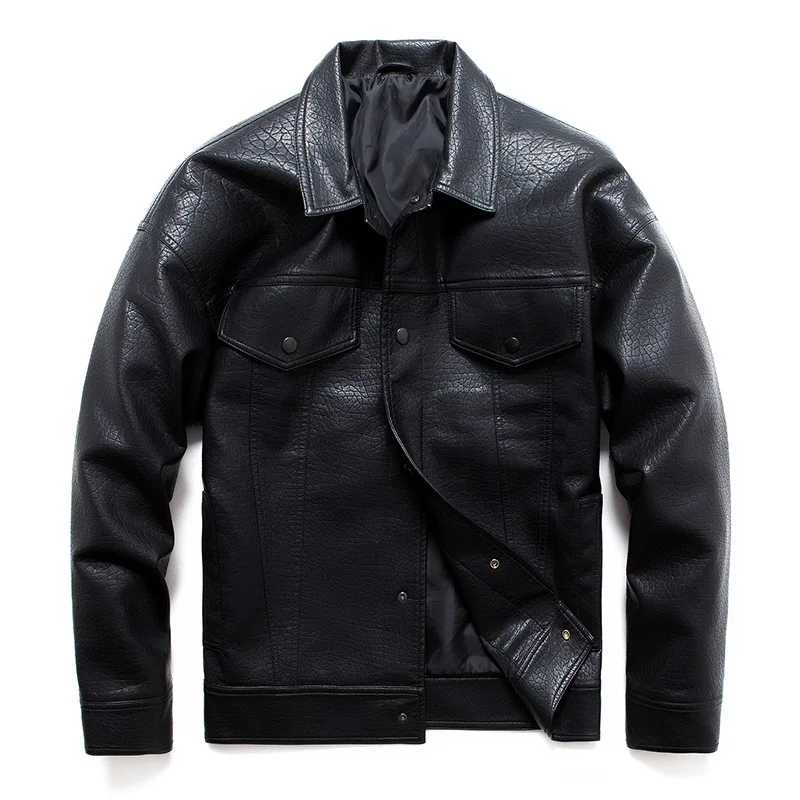 High quality Casual Multi Pocket Men PU Leather Jacket Coat Trend Single Breasted Motorcycle Leather Jacket Male Loose Outerwear
High quality Casual Multi Pocket Men PU Leather Jacket Coat Trend Single Breasted Motorcycle Leather Jacket Male Loose Outerwear