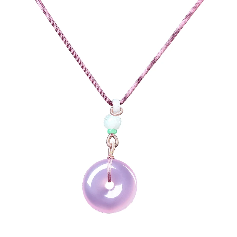 Women Necklace Pendant Pink Agate Donuts Circle Pendant Free Rope Gift for Female Fine Jade Jewelry
Women Necklace Pendant Pink Agate Donuts Circle Pendant Free Rope Gift for Female Fine Jade Jewelry