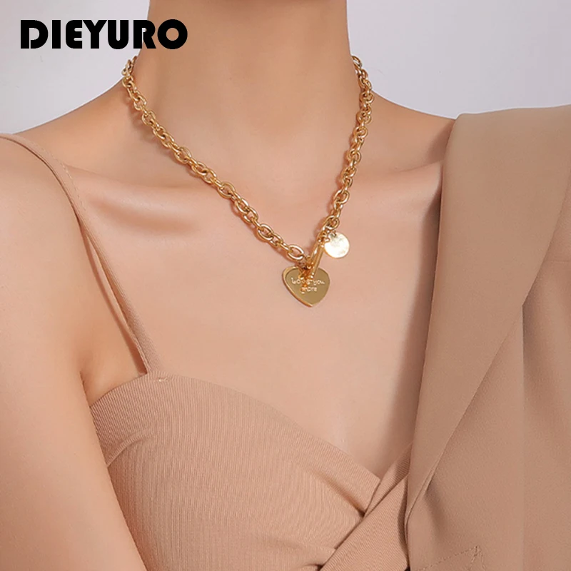 DIEYURO 316L Stainless Steel OT Buckle Love Heart Chain Necklace Exquisite Gorgeous Christmas Gifts Fashion Ladies 2021 Collar
DIEYURO 316L Stainless Steel OT Buckle Love Heart Chain Necklace Exquisite Gorgeous Christmas Gifts Fashion Ladies 2021 Collar