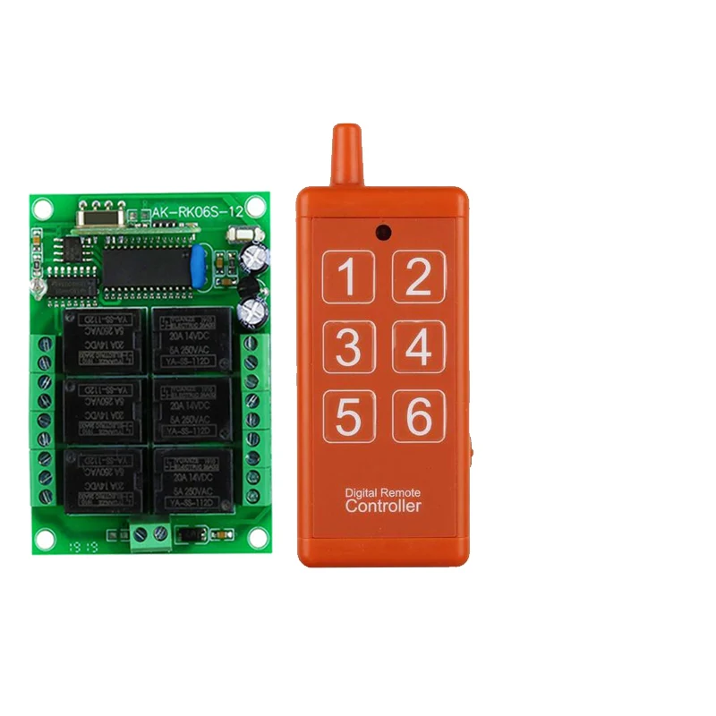 Universal 433mhz DC 12V 6 channel RF Wireless radio Remote Control switch system Receiver Transmitter lighting power on
Universal 433mhz DC 12V 6 channel RF Wireless radio Remote Control switch system Receiver Transmitter lighting power on