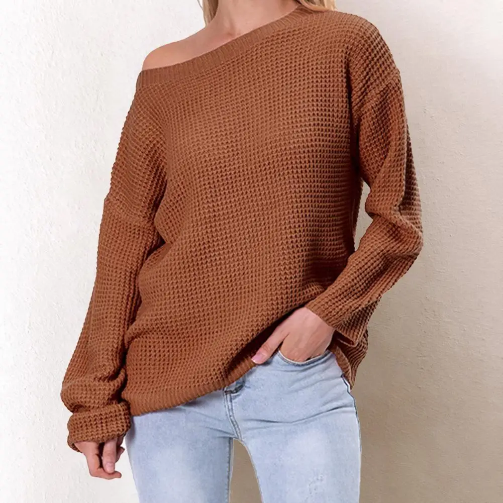Women Sweater Long Sleeve Off Shoulder Solid Color Slash Neck Knitted Top Ladies Casual Pullover Loose Streetwear Autumn Winter
Women Sweater Long Sleeve Off Shoulder Solid Color Slash Neck Knitted Top Ladies Casual Pullover Loose Streetwear Autumn Winter