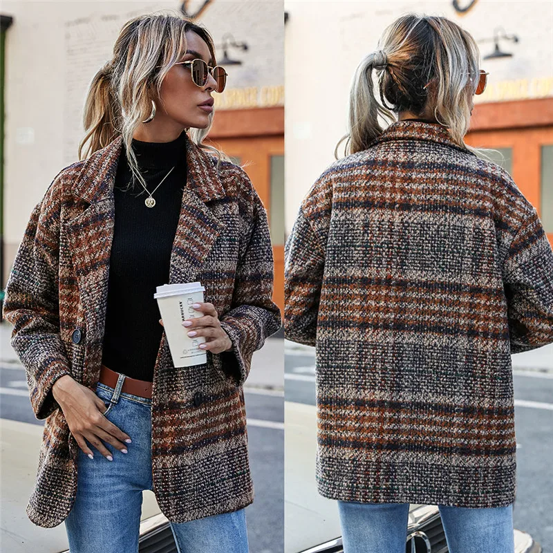 New Arrival Plaid Women Coat 2021 Fashion OL Double Breasted Thick Wool Coat Plus Size 4XL
New Arrival Plaid Women Coat 2021 Fashion OL Double Breasted Thick Wool Coat Plus Size 4XL