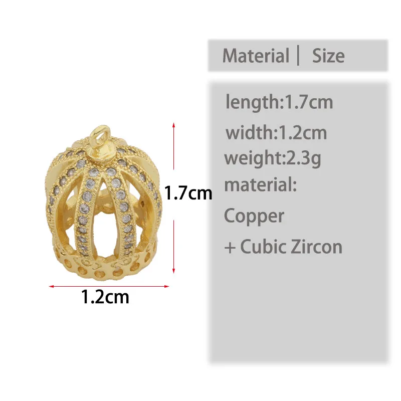 Copper Material Micro Pave Zircon Crown Tassel Metal Beads Caps Beads For Jewelry Making Handmade Tassel Earrings Necklace DIY 
Copper Material Micro Pave Zircon Crown Tassel Metal Beads Caps Beads For Jewelry Making Handmade Tassel Earrings Necklace DIY