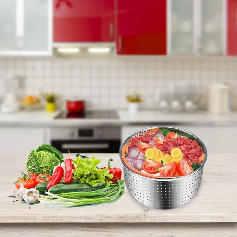304 Stainless Steel Rice Cooker Steam Basket Pressure Cooker Anti-scald Steamer Multi-Function Kitchen Fruit Cleaning Basket
304 Stainless Steel Rice Cooker Steam Basket Pressure Cooker Anti-scald Steamer Multi-Function Kitchen Fruit Cleaning Basket