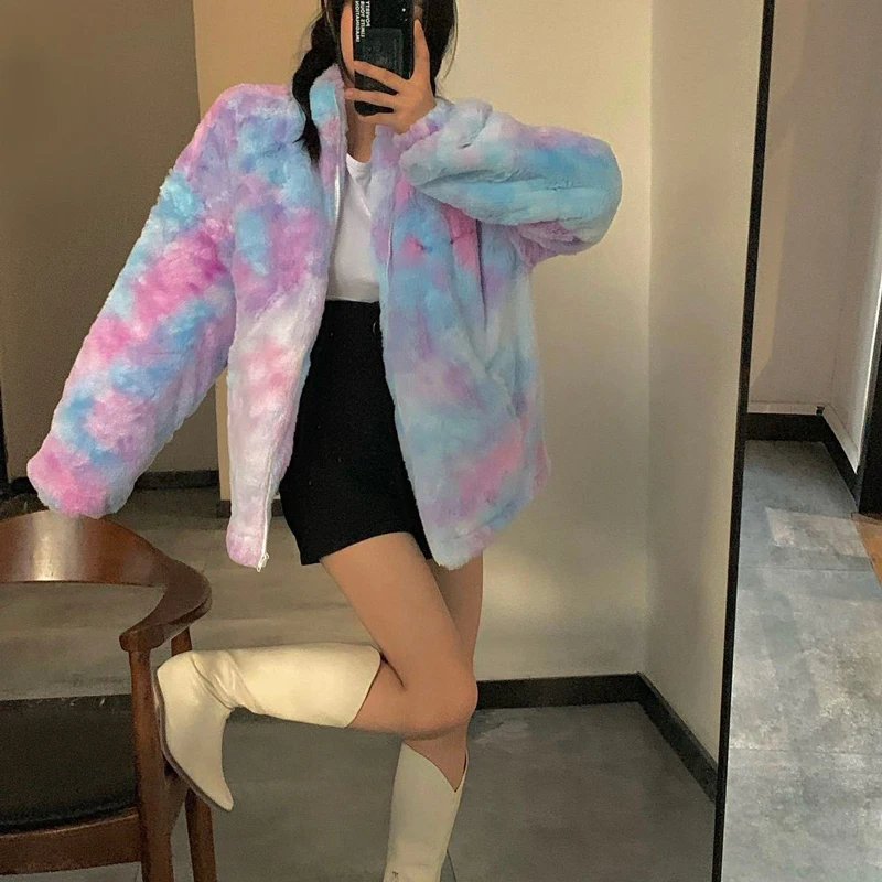Luck A 2020 Women Fashion Tie Die Faux Fur Coat Lady Autumn Zipper Thick Warm Streetwear Female Soft Shaggy Oversize Jackets
Luck A 2020 Women Fashion Tie Die Faux Fur Coat Lady Autumn Zipper Thick Warm Streetwear Female Soft Shaggy Oversize Jackets