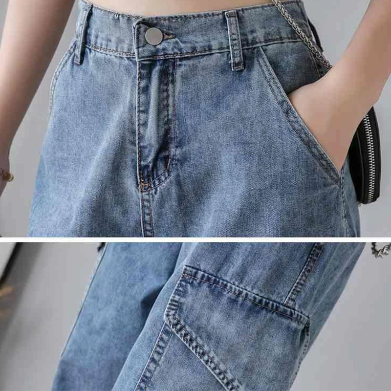 Women Harem Jeans Big Pockets Bundle Blue Retro Females Trousers Designer Ulzzang Teenager Fashionable Boyfriend New-arrival Hot
Women Harem Jeans Big Pockets Bundle Blue Retro Females Trousers Designer Ulzzang Teenager Fashionable Boyfriend New-arrival Hot