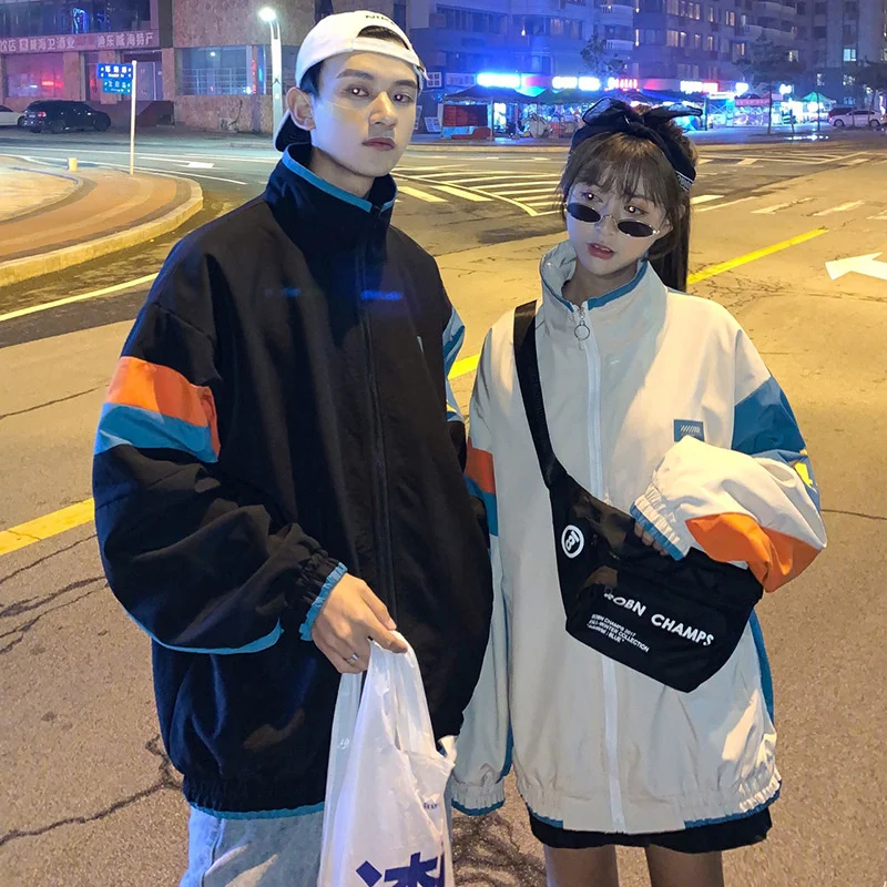 Fried Street lovers' Autumn coat men's color matching fashion brand ins loose stand collar jacket spring and autumn thin style
Fried Street lovers' Autumn coat men's color matching fashion brand ins loose stand collar jacket spring and autumn thin style