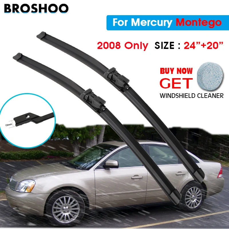 

Car Wiper Blade For Mercury Montego 24"+20" 2007 Only Auto Windscreen Windshield Wipers Blades Window Wash Fit Push Button Arm