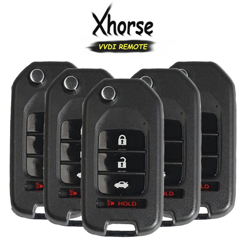 

KEYECU 5x XKHO04EN (English Version) Xhorse for Honda Style 3+1 4 Button VVDI Key Tool VVDI2 Wire Remote Key