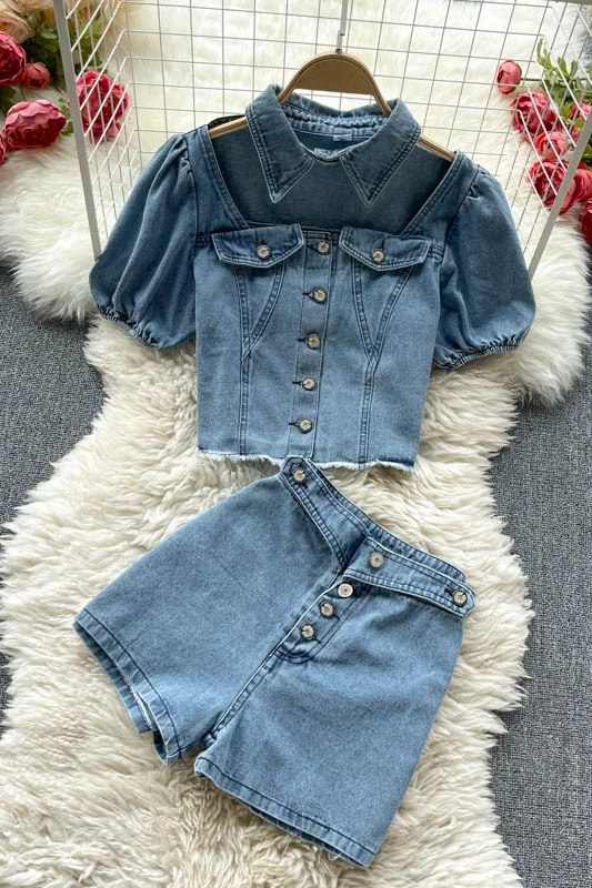 High Waist Plus Size Shorts Denim Pant Suits Women's Summer Wear Hollow Square Collar Short Top Breasted Shorts Jeans
High Waist Plus Size Shorts Denim Pant Suits Women's Summer Wear Hollow Square Collar Short Top Breasted Shorts Jeans