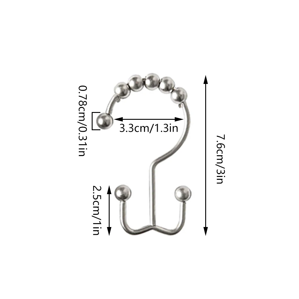 12PCS/Set Stainless Steel Shower Curtain Double Hook Iron Solid Beads Double Hook Curtain Rings Hooks Bathroom Accessories
12PCS/Set Stainless Steel Shower Curtain Double Hook Iron Solid Beads Double Hook Curtain Rings Hooks Bathroom Accessories