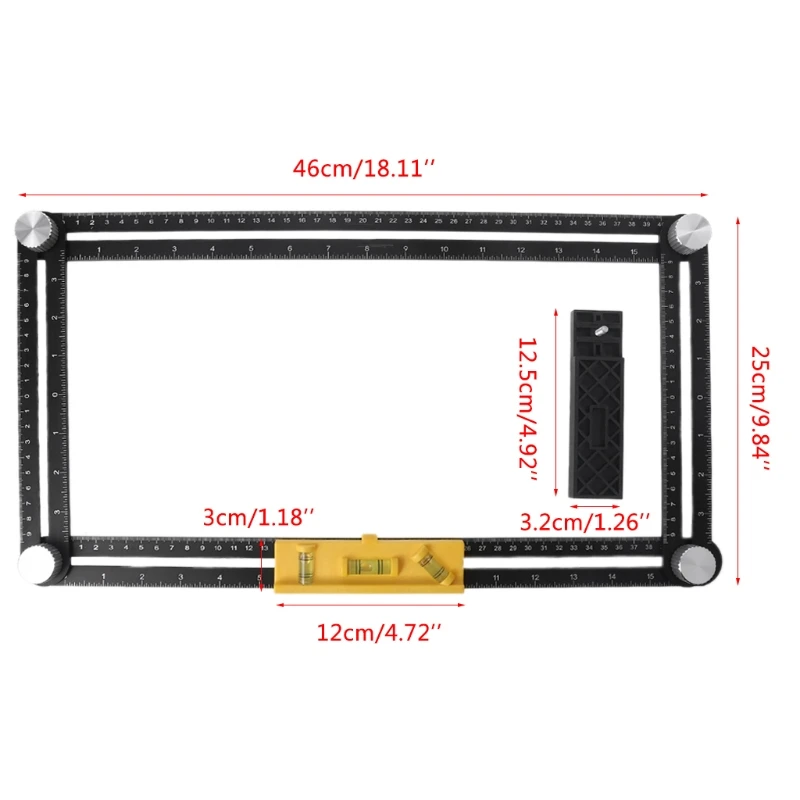 4 Folding Tile Hole Finder Aluminum Alloy Angle Ruler Finder Slide Folding Measuring Ruler Protractor Angular Model high quality
4 Folding Tile Hole Finder Aluminum Alloy Angle Ruler Finder Slide Folding Measuring Ruler Protractor Angular Model high quality