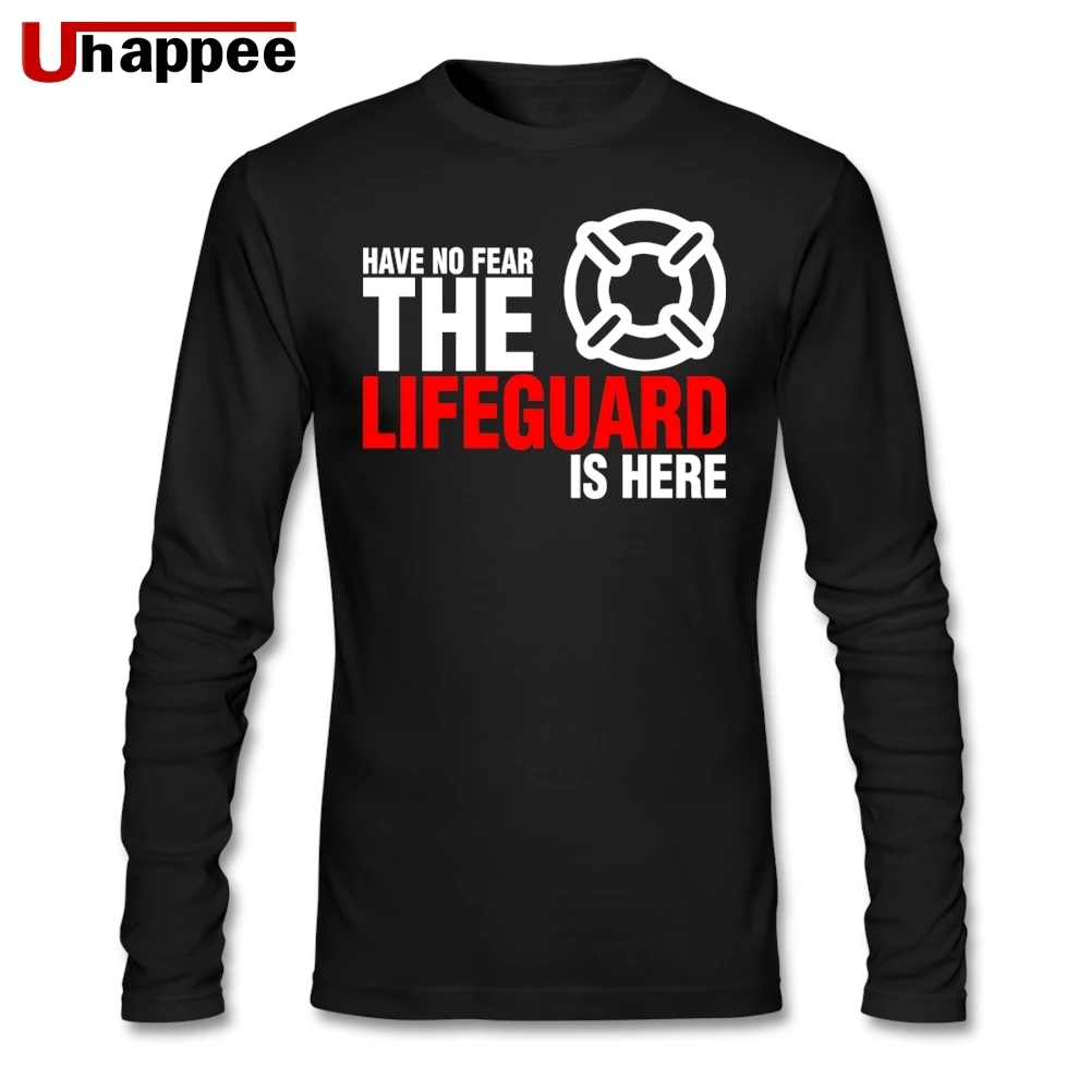 Have No Fear The Lifeguard здесь Осень Печать Графический длинный рукав большой размер