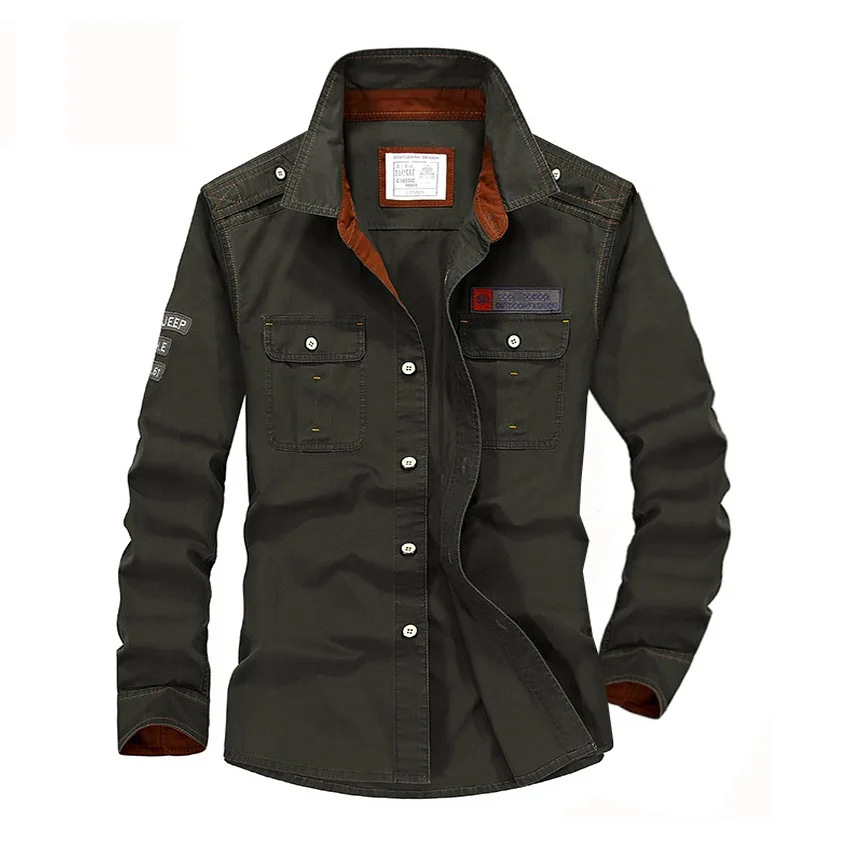 Plus Size S-XXXXL 5XL Brand 100% Cotton Long Sleeve Denim Shirts Men Army Green Militray Casual Camiseta Masculina A3056
Plus Size S-XXXXL 5XL Brand 100% Cotton Long Sleeve Denim Shirts Men Army Green Militray Casual Camiseta Masculina A3056