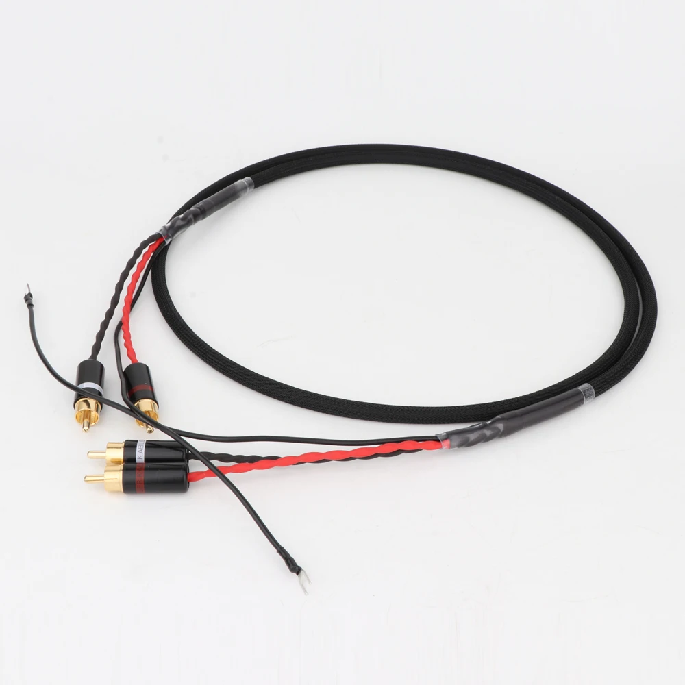 Audio Phono Tonearm Cable with Ground Wire 2RCA To 2 RCA Ground U Spade Plug For LP Vinyl Record Player Signal Cable
Audio Phono Tonearm Cable with Ground Wire 2RCA To 2 RCA Ground U Spade Plug For LP Vinyl Record Player Signal Cable