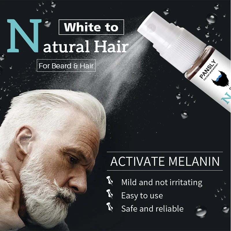 White Beard Hair To Natural Color Spray Unisex Herbal Cure Treatment Tonic Growth Essence Serum Hair Beard Care
White Beard Hair To Natural Color Spray Unisex Herbal Cure Treatment Tonic Growth Essence Serum Hair Beard Care