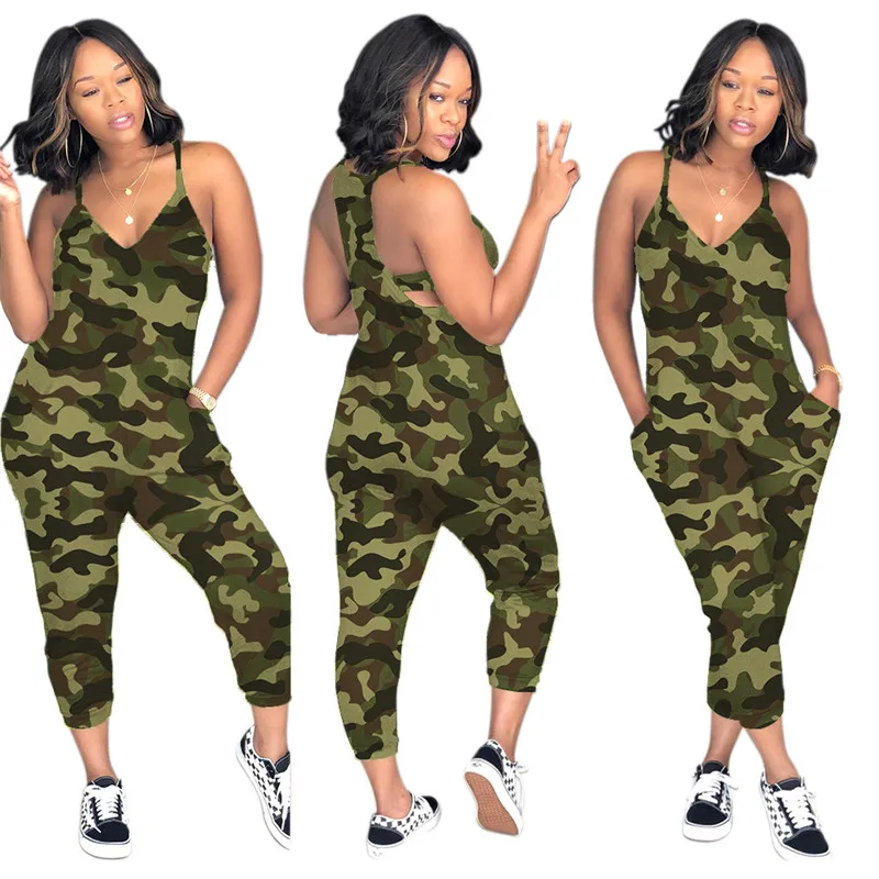 Europe and America sexy women's camouflage jumpsuit casual fashion sexy jumpsuit 
Europe and America sexy women's camouflage jumpsuit casual fashion sexy jumpsuit