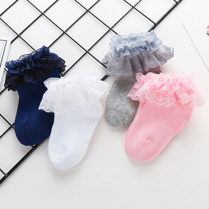 Милые носки для маленьких девочек Сезон весна лето детские дышащие короткие из