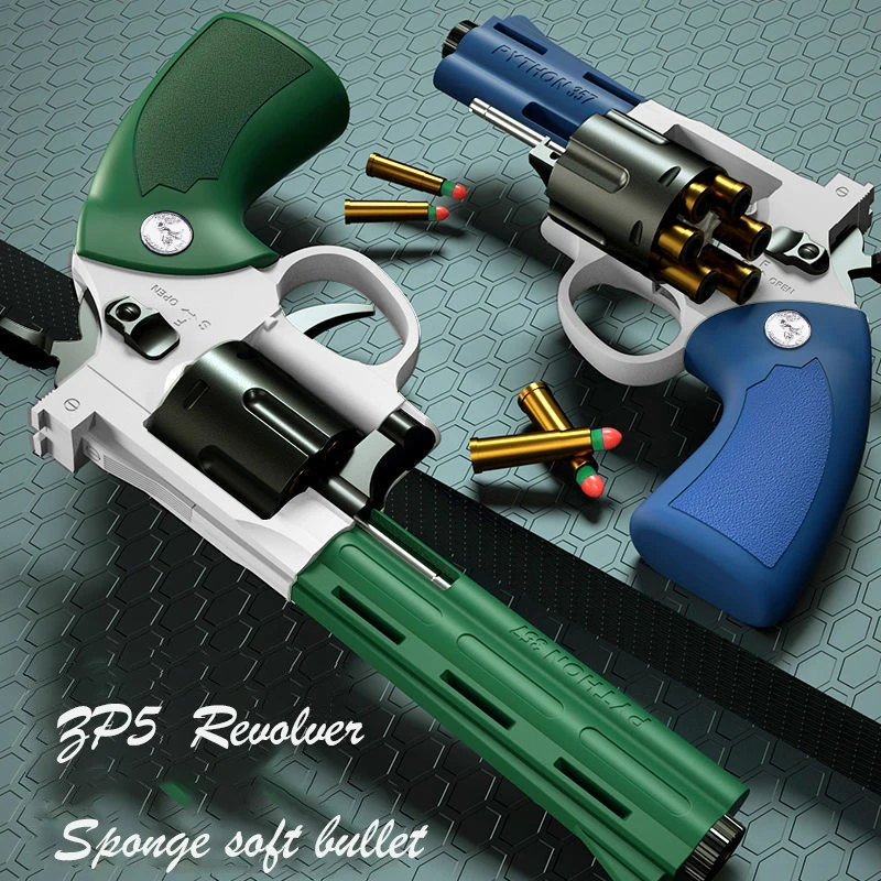

New 357 ZP5 Revolver Pistol Launcher Safe Soft Bullet Toy Gun Ejection Weapon Model Airsoft Pistola For Kids Boys Gift