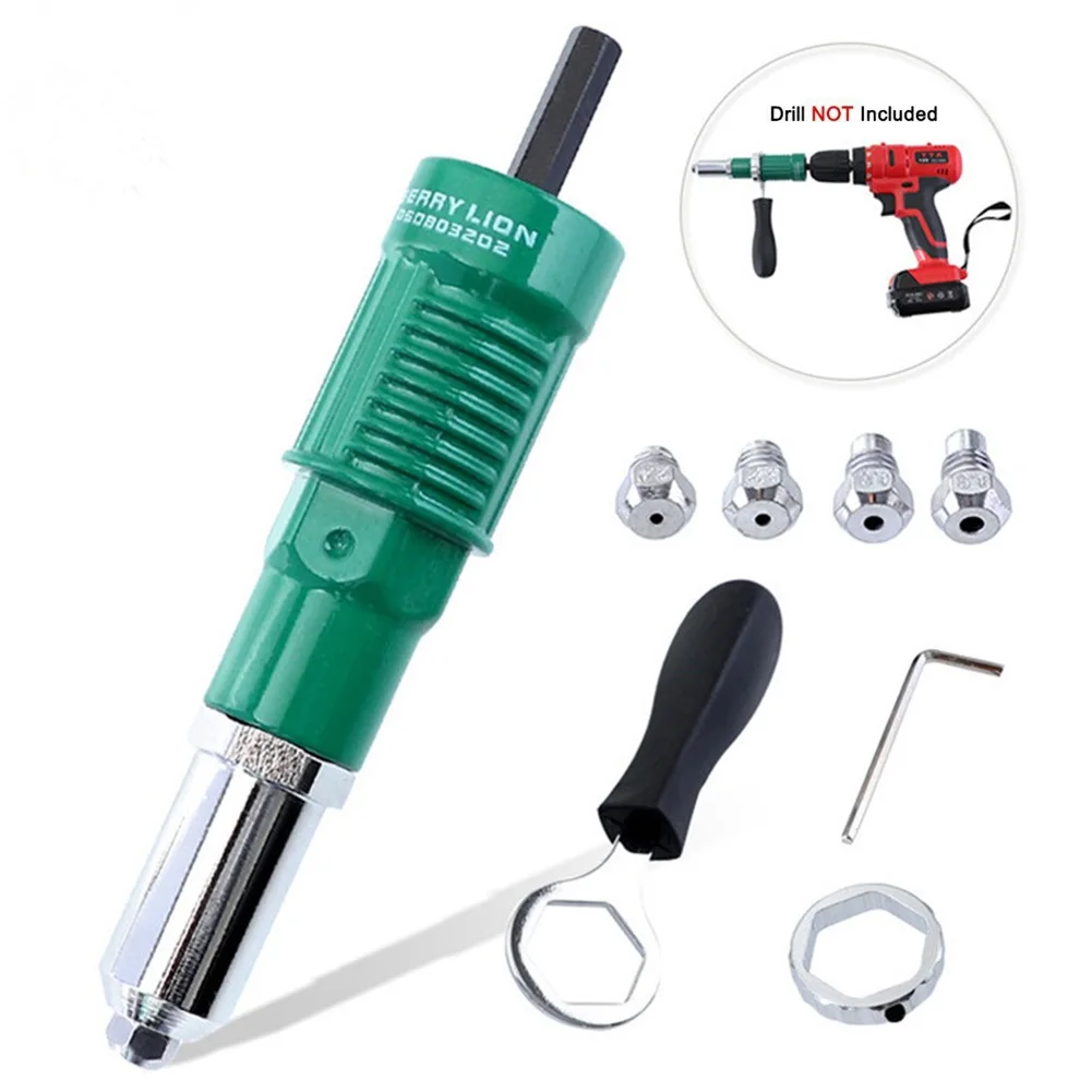 Electric Rivet Nut Cordless Drill Adapter Riveting Riveter Insert Kit Metal Non-slip Handle For Lithium Drills Torque Drills
Electric Rivet Nut Cordless Drill Adapter Riveting Riveter Insert Kit Metal Non-slip Handle For Lithium Drills Torque Drills
