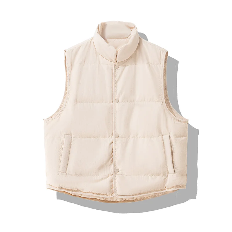 Женский пуховой короткий жилет в Корейском стиле, новинка 2021, свободный, легкий и плотный жилет на белом утином пуху с воротником-стойкой 
Женский пуховой короткий жилет в Корейском стиле, новинка 2021, свободный, легкий и плотный жилет на белом утином пуху с воротником-стойкой